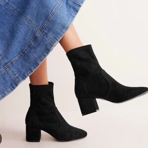 Boden Stretch Black Ankle Boots NWT